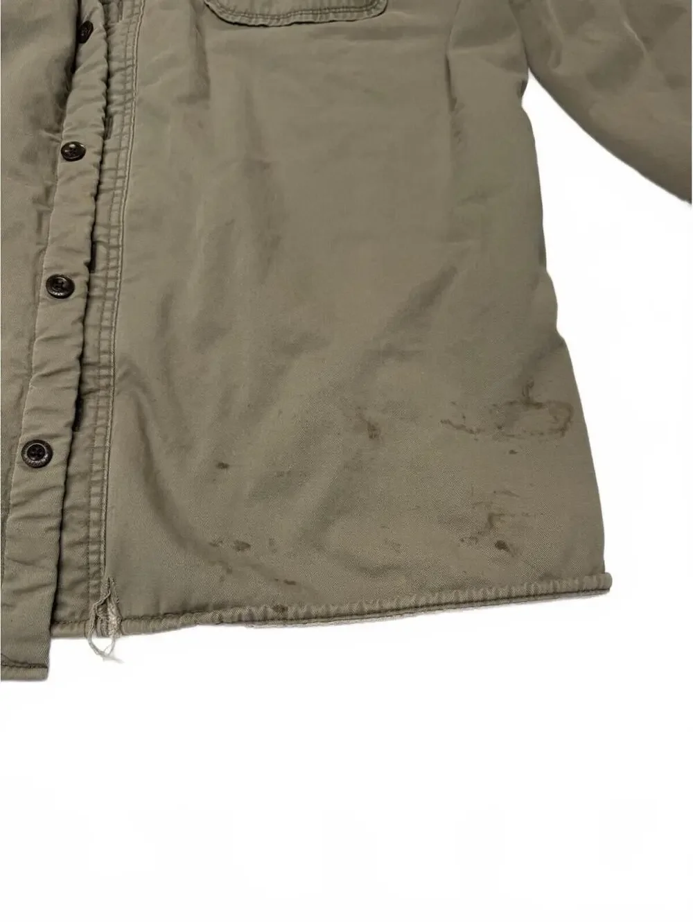 Vintage Levi Green  Work Jacket XXL Distressed Fleece Lining W/ Pockets
